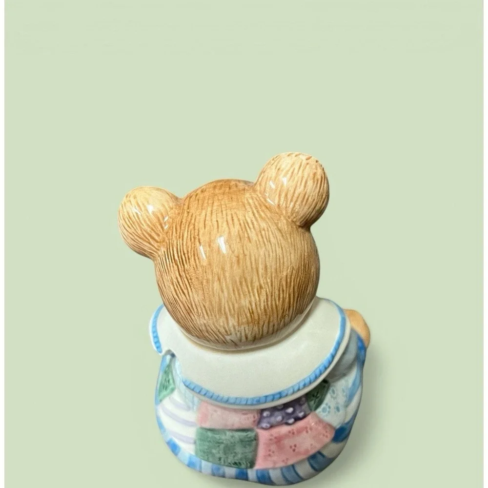 Fitz & Floyd‎ Hydrangea Bear 1993 Vintage Sugar Bowl With Lid Teddy Bear Pastel